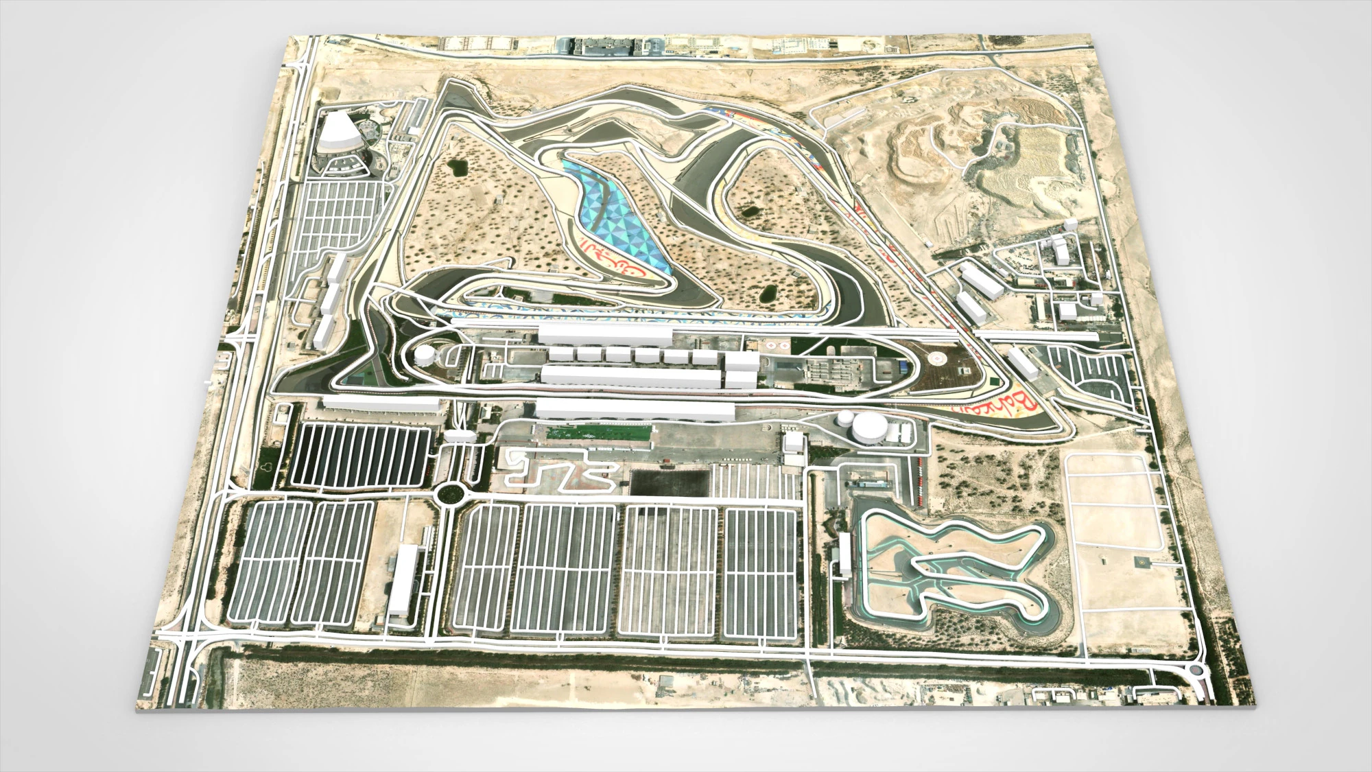 The Bahrain International Circuit 3D Model .c4d .max .obj .3ds .fbx .stl .blend 