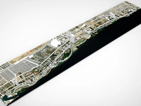 Jeddah City Circuit 3D Model