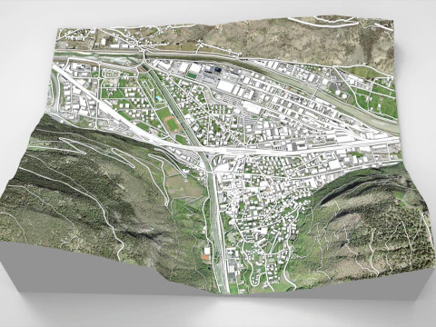 Cityscape Visp Switzerland 3D Model