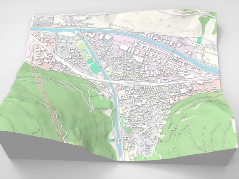 Cityscape Visp Switzerland 3D Model