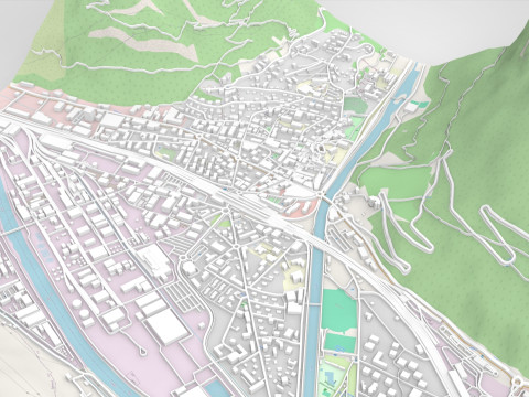 Cityscape Visp Switzerland Model 3D