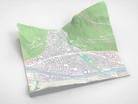 Cityscape Visp Switzerland 3D Model