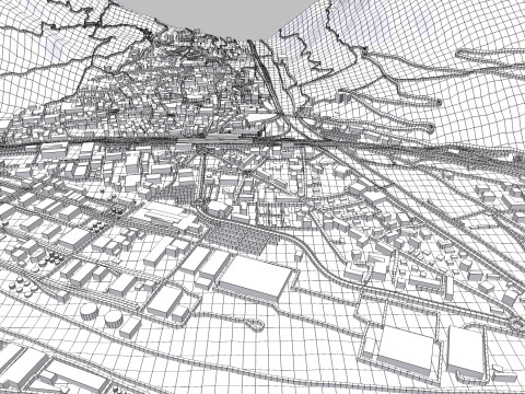 Cityscape Visp Switzerland Model 3D