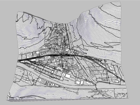 Cityscape Visp Switzerland Model 3D