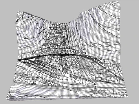 Cityscape Visp Switzerland 3D Model