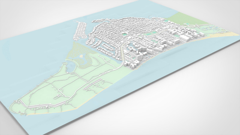 Cityscape Key Biscayne Florida United States 3D Model .c4d .max .obj .3ds .fbx .stl .blend 