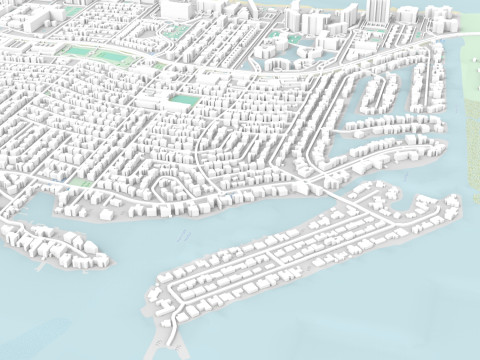 Cityscape Key Biscayne Florida United States 3D Model