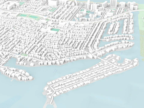 Cityscape Key Biscayne Florida United States 3D Model