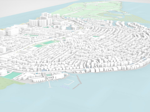 Cityscape Key Biscayne Florida United States 3D Model