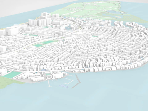 Cityscape Key Biscayne Florida United States 3D Model