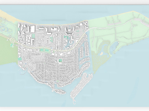 Cityscape Key Biscayne Florida United States 3D Model