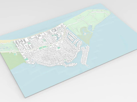 Cityscape Key Biscayne Florida United States 3D Model