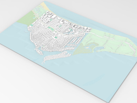 Cityscape Key Biscayne Florida United States 3D Model