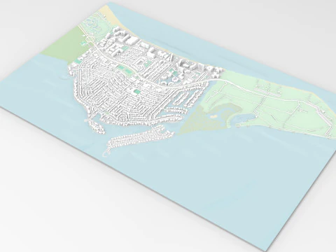 Cityscape Key Biscayne Florida United States 3D Model