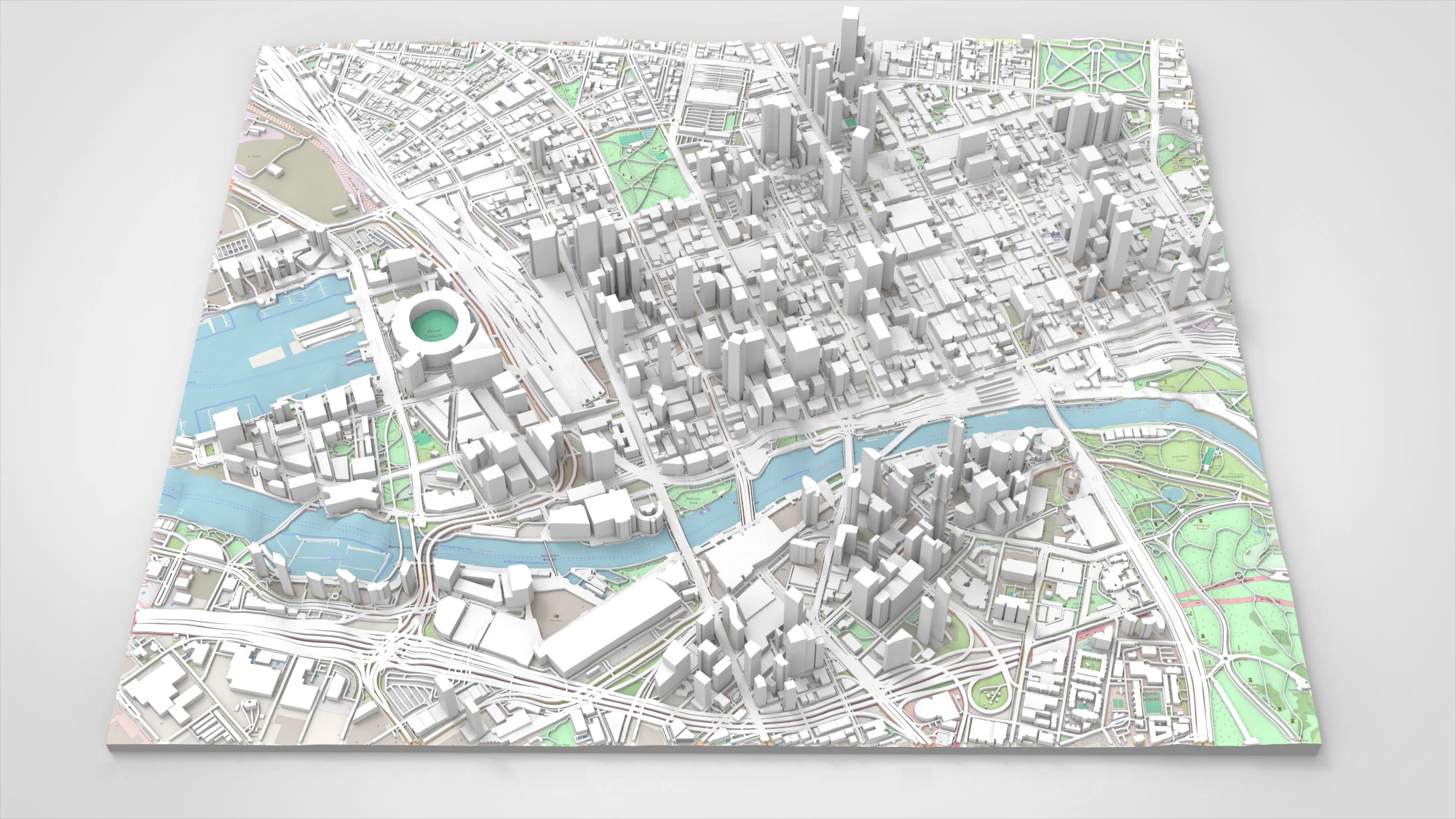 Cityscape Melbourne Australia 3D Model .c4d .max .obj .3ds .fbx .stl .blend 