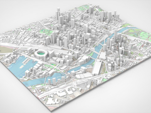 Cityscape Melbourne Australia 3Dモデル