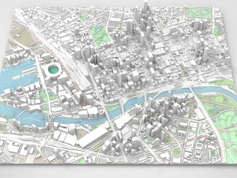 Cityscape Melbourne Australia 3D Model