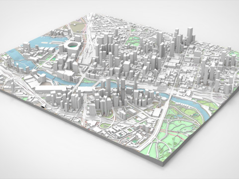 Cityscape Melbourne Australia 3Dモデル