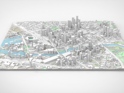 Cityscape Melbourne Australia 3Dモデル