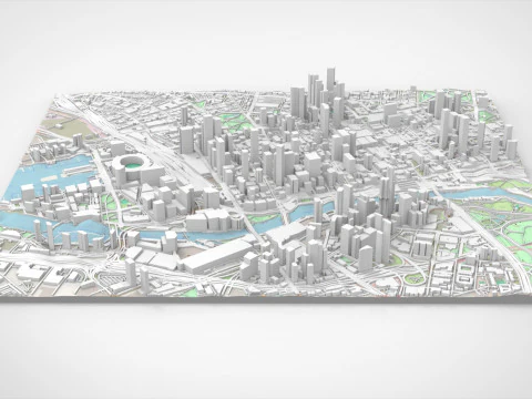 Cityscape Melbourne Australia 3D Model