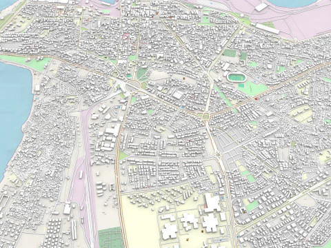 Cityscape Latakia Syria 3D Model