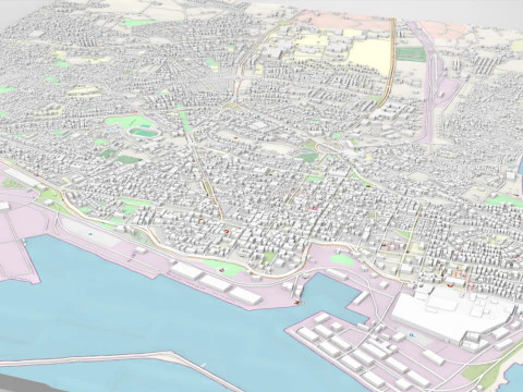 Cityscape Latakia Syria 3D Model