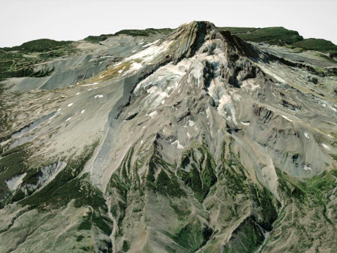 Стратовулкан Худ Орегон США 3D Модель