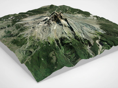 Stratovolcano Hood Oregon USA 3D Model
