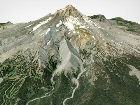 Stratovolcano Hood Oregon USA 3D Model