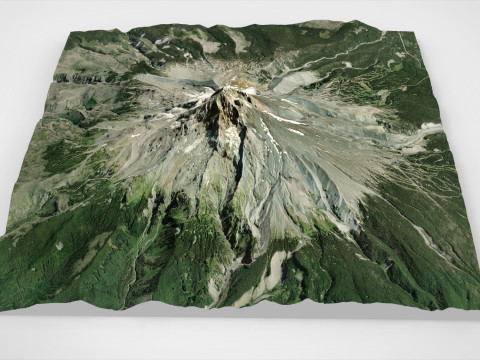 Stratovolcano Hood Oregon USA Modelo 3D