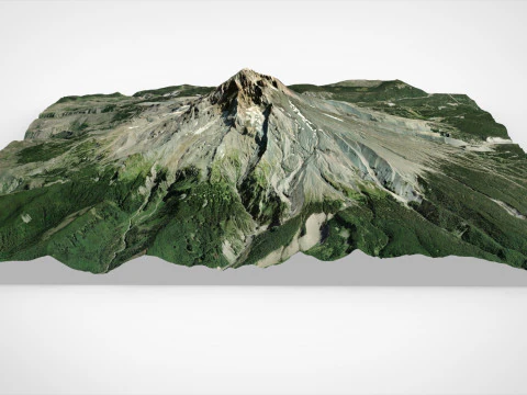 Stratovolcano Hood Oregon USA 3D Model