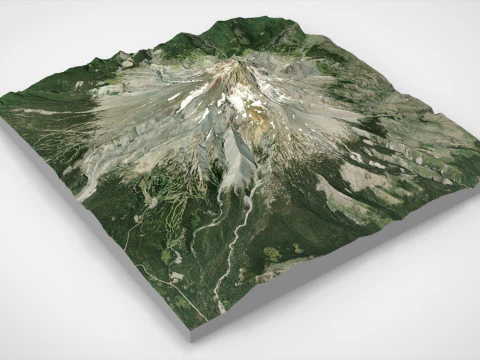 Stratovolcano Hood Oregon USA 3D Model