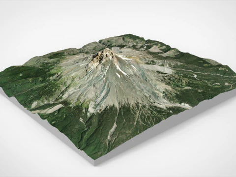 Stratovolcano Hood Oregon USA 3D Model