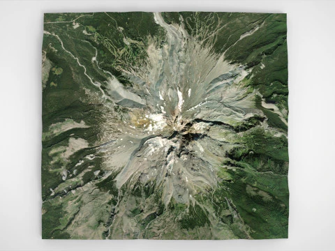 Stratovolcano Hood Oregon USA 3D Model