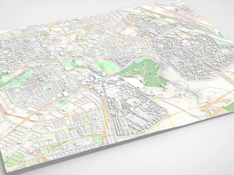 Pemandangan kota Hama Suriah Model 3D