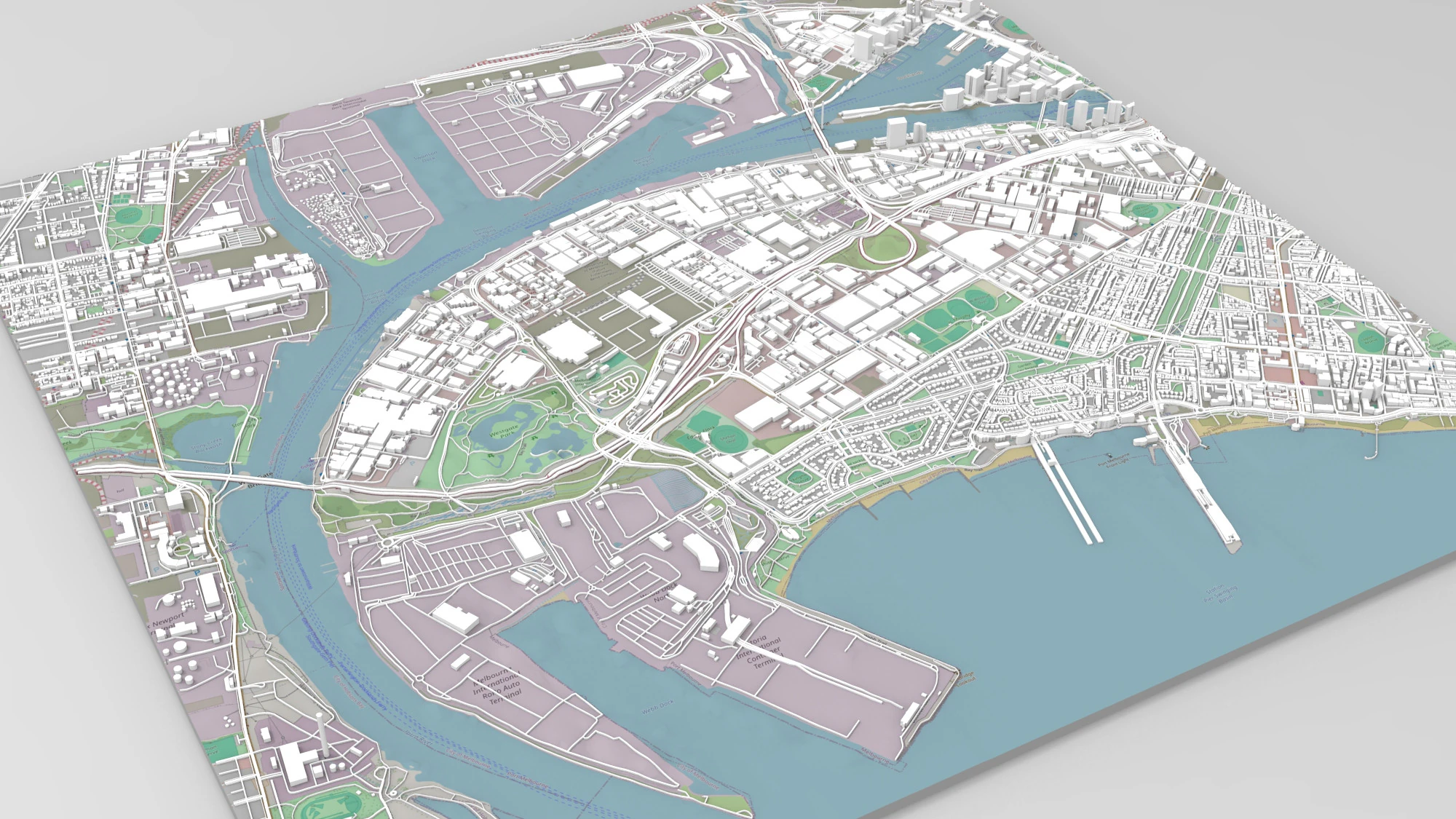 포트 멜버른 빅토리아 호주 3D 모델 .c4d .max .obj .3ds .fbx .stl .blend 