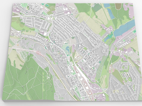 Cityscape Tatabanya Hungary 3D Модель