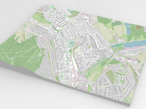 Cityscape Tatabanya Hungary 3D Модель