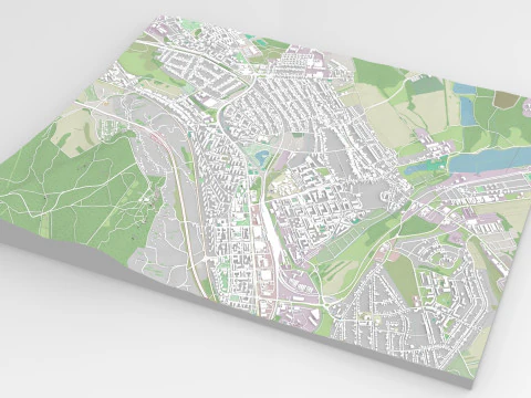 Cityscape Tatabanya Hungary 3D Model