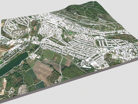 Cityscape Tatabanya Hungary 3D Модель