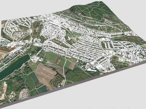 Cityscape Tatabanya Hungary 3D Model