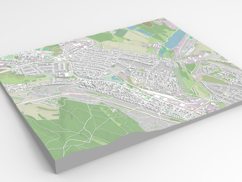 Cityscape Tatabanya Hungary 3D Модель
