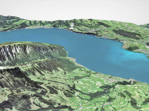 Lake Thun Diemtigtal Nature Park Switzerland 3D Model