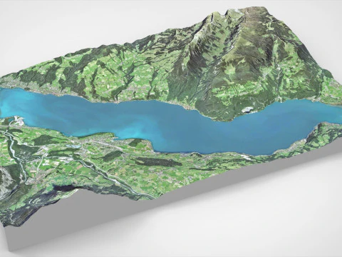 Lake Thun Diemtigtal Nature Park Switzerland 3D Model