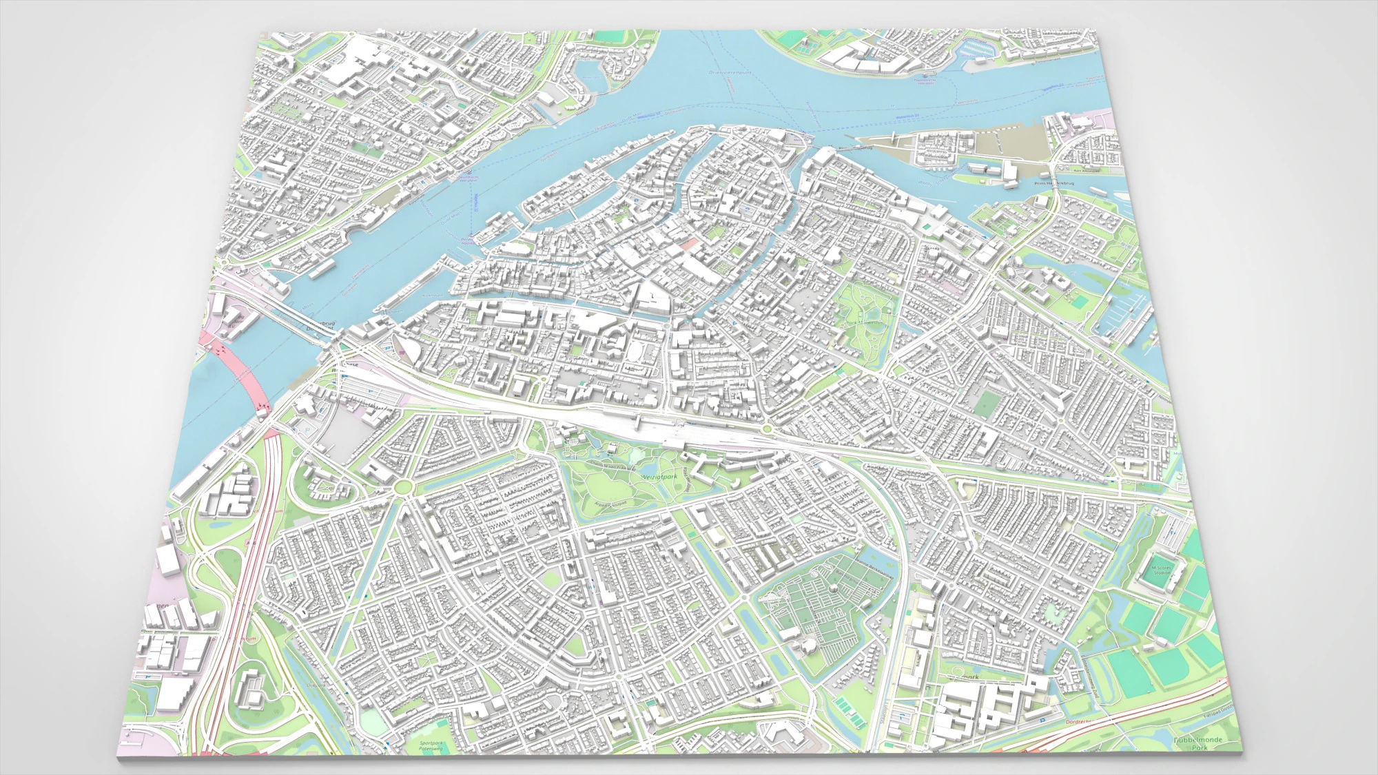 Cityscape Dordrecht Netherlands 3D Model .c4d .max .obj .3ds .fbx .stl .blend