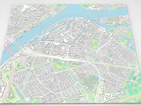 Paisagem urbana Dordrecht Holanda Modelo 3D
