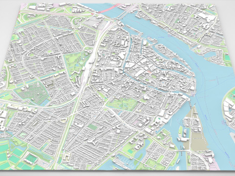 Cityscape Dordrecht Netherlands 3Dモデル