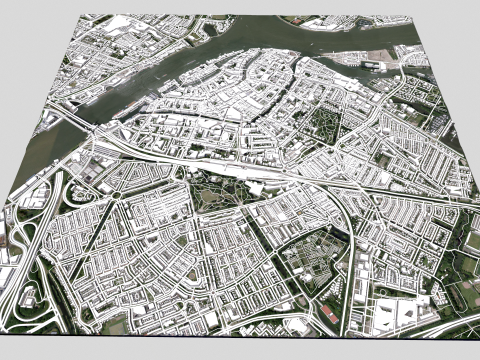 Cityscape Dordrecht Netherlands 3Dモデル