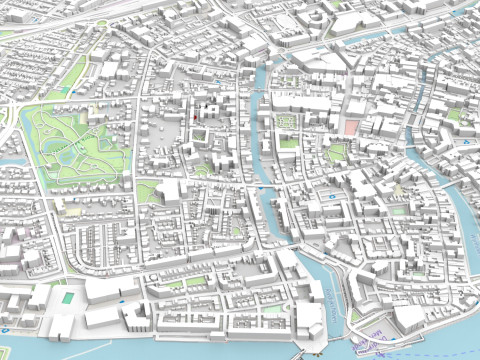 Cityscape Dordrecht Netherlands 3Dモデル