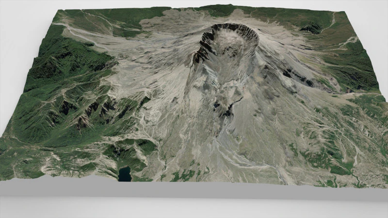 Volcanic domes in the crater of Mount Saint Helens Washington 3D Model .c4d .max .obj .3ds .fbx .stl .blend 